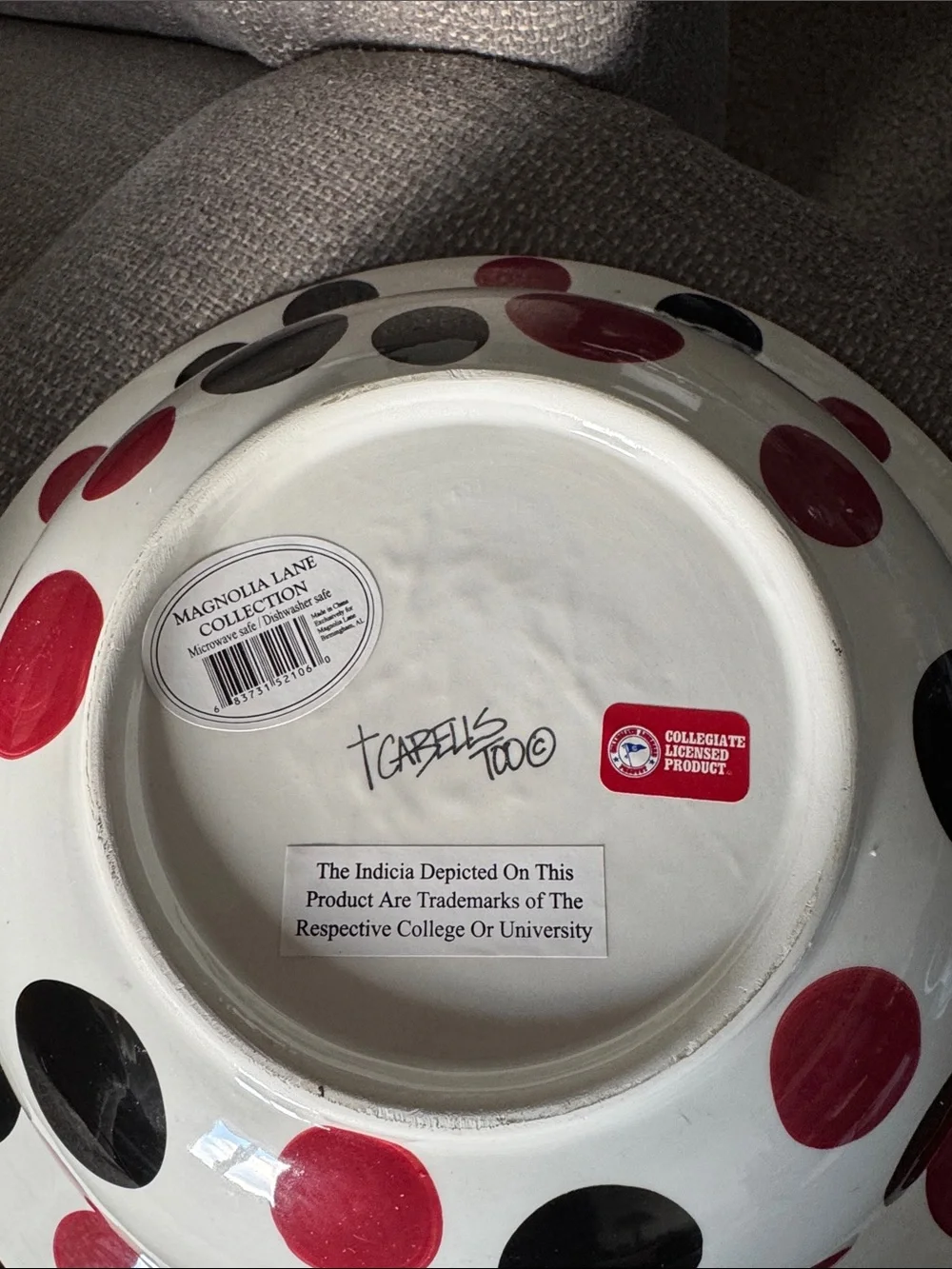 Ohio State University Decorative Red & Black Bowl